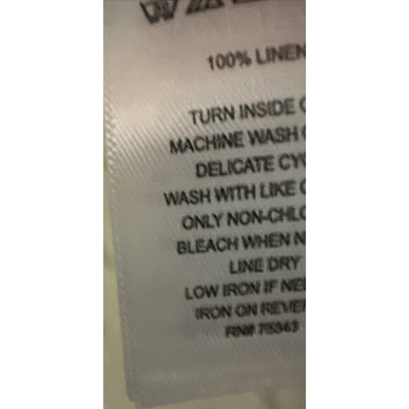 Tahari Shirt Women XL Off White Palm Linen Lagenlook Coastal Granny Cruise Long - Picture 6 of 6